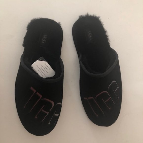 UGG Scuff 3D Shadow sheepskin black men's slipper. Shearling. Size: 10, 11, 12 - Picture 5 of 12